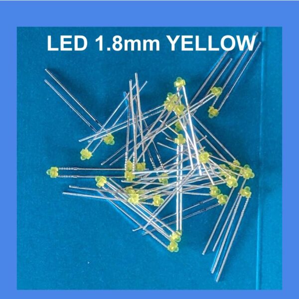 <b>LED 1.8mm - YELLOW Round Diffused<br>Quantity = 25</b>